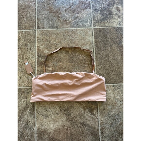 Skims Signature Swim Bandeau Bikini Top Ochre Size Large - Picture 2 of 7